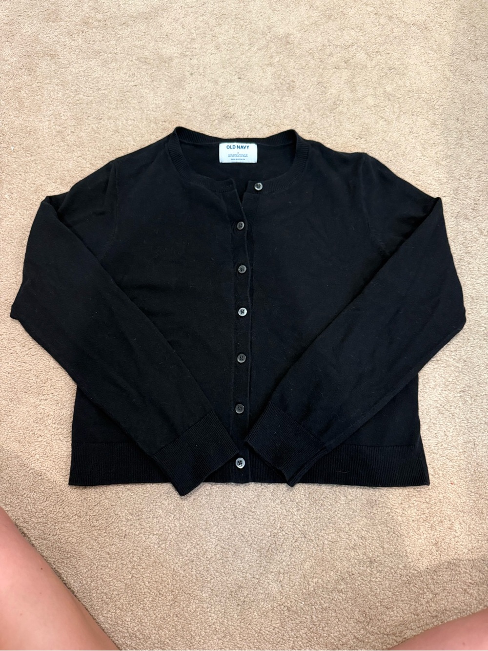 Old Navy Black Women’s Crewneck Button-Up Cardigan